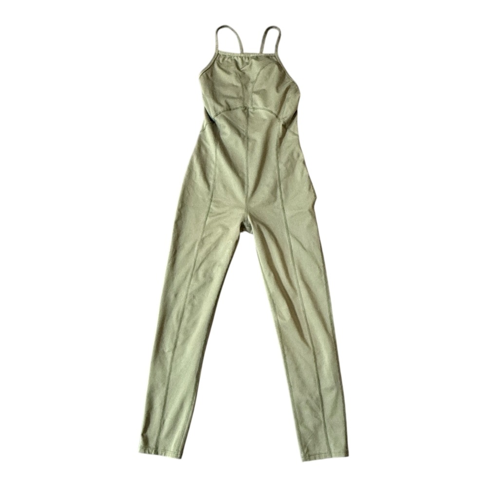 FP Movement Good Karma One piece Womens XS Green Activewear Jumpsuit Open Back